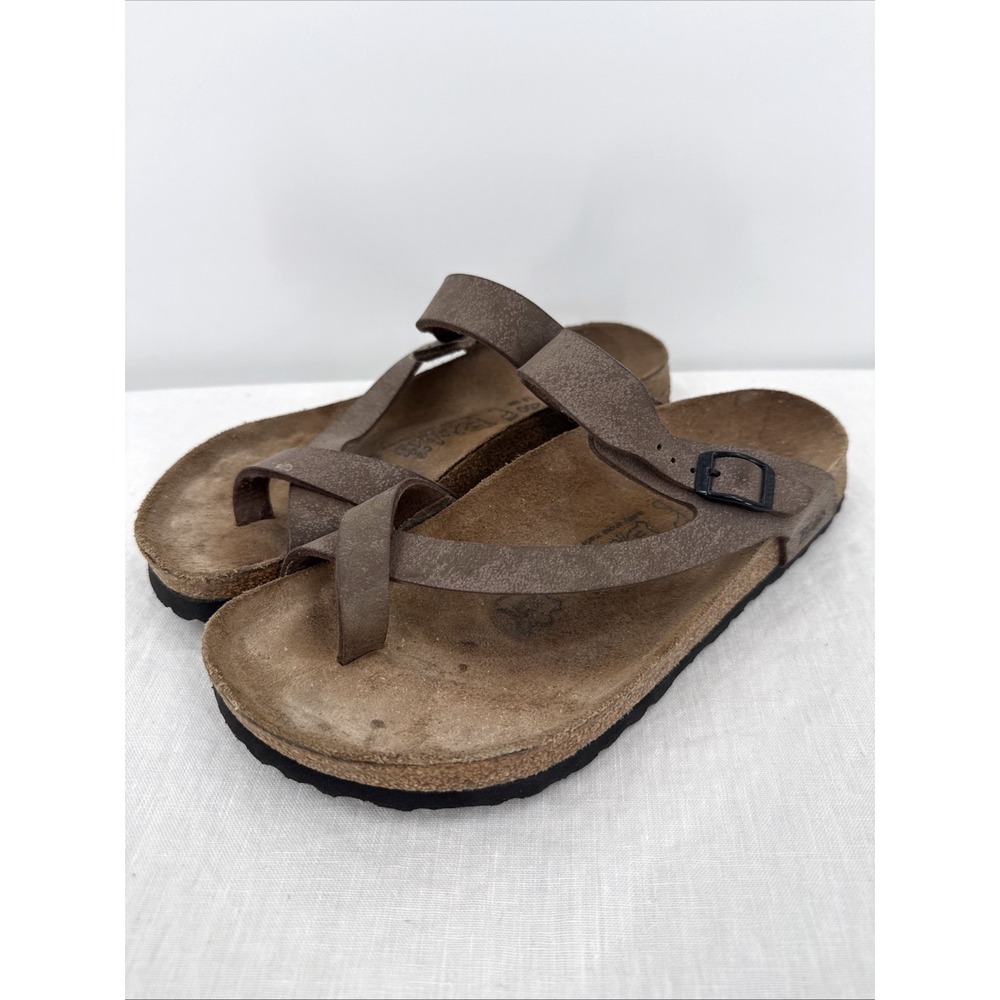 Birkenstock Womens Mayari Mocha Taupe Toe Loop Sandals Size 39/8 Comfort Boho